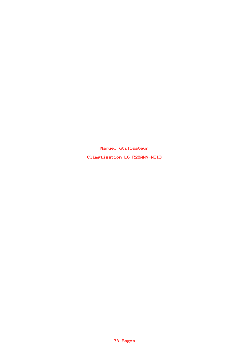 Page 1 de la notice Manuel utilisateur LG R28AWN-NC13