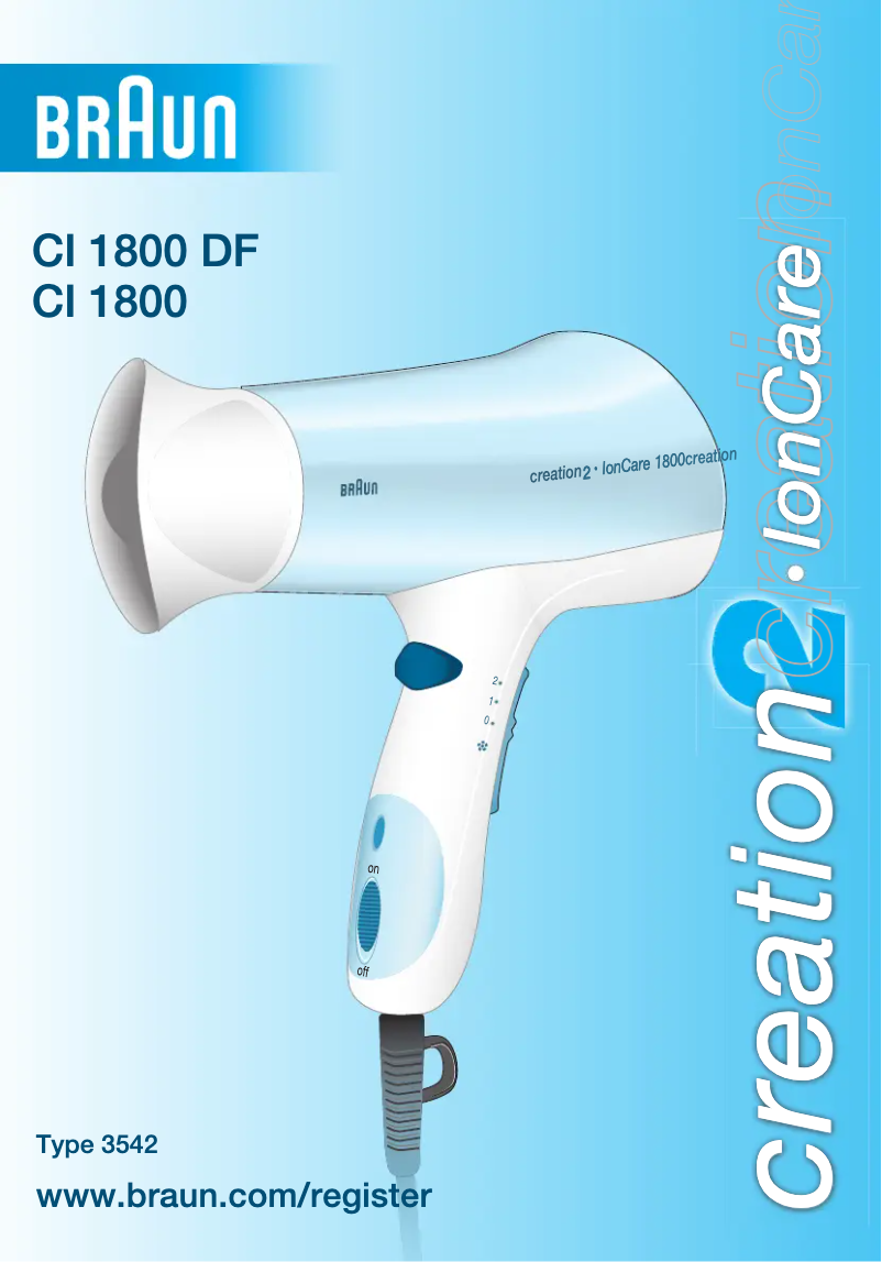 Página 1 del manual Manual de usuario Braun Creation 2 CI 1800 DF