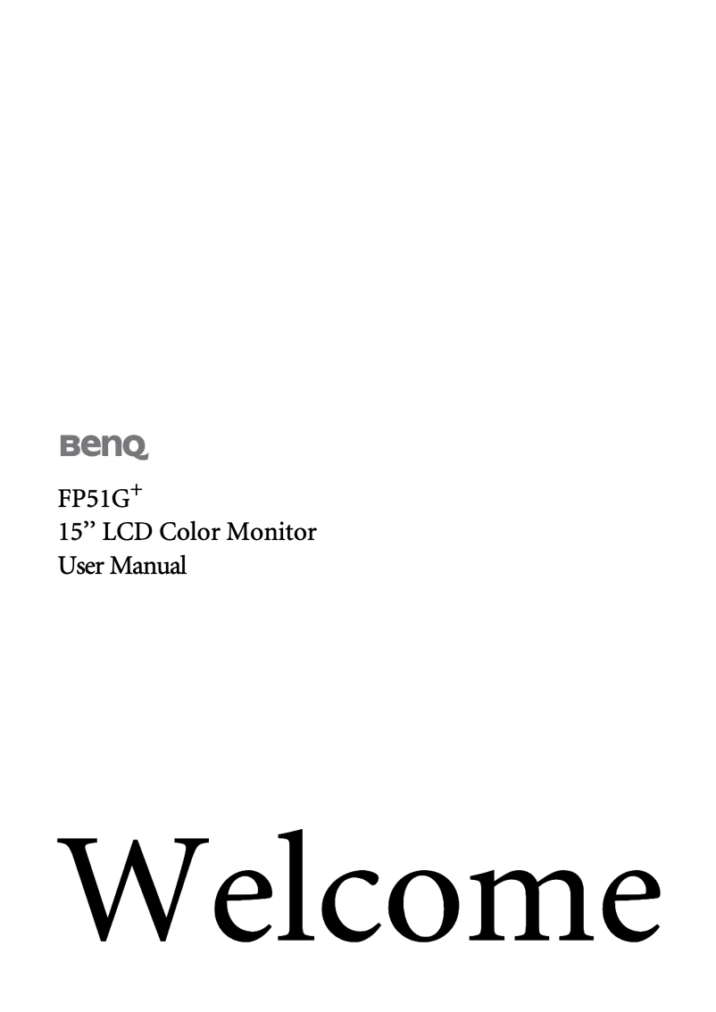 Page 1 of the manual User Manual BenQ FP51G+