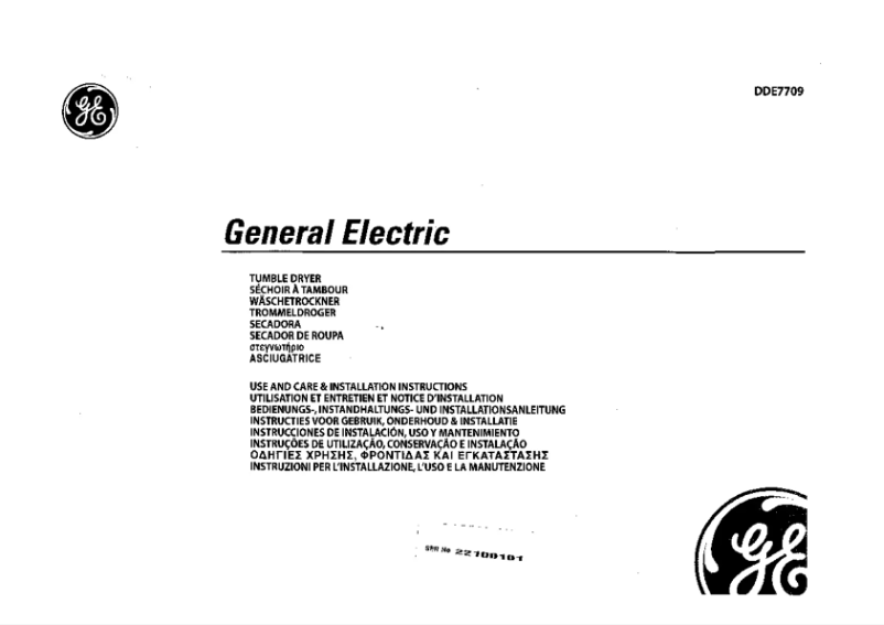 Página 1 del manual Manual de usuario GE DDE7709