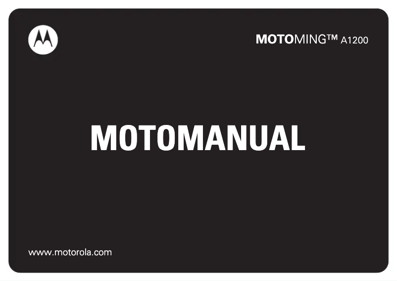Page 1 de la notice Manuel utilisateur Motorola Ming A1200