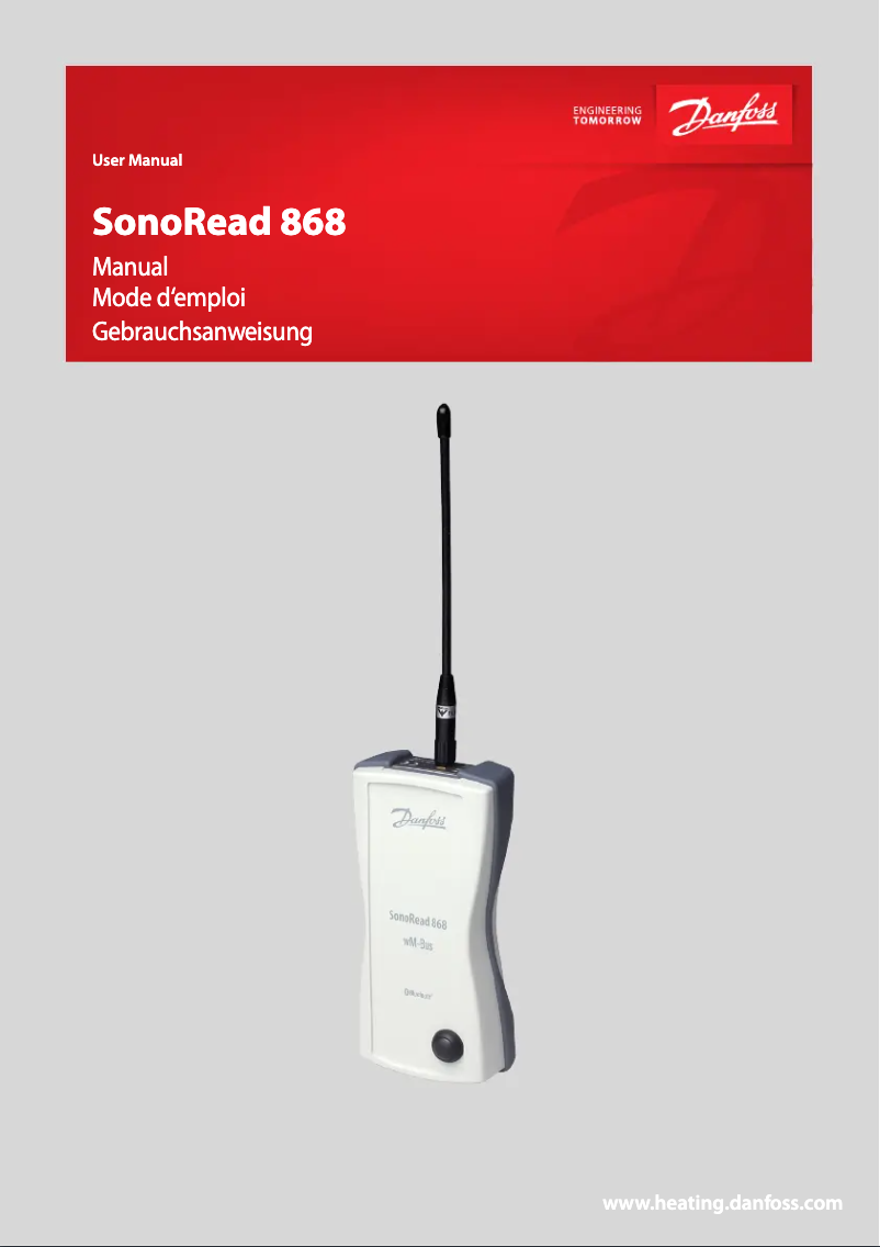 Page 1 of the manual User Manual Danfoss SonoRead 868