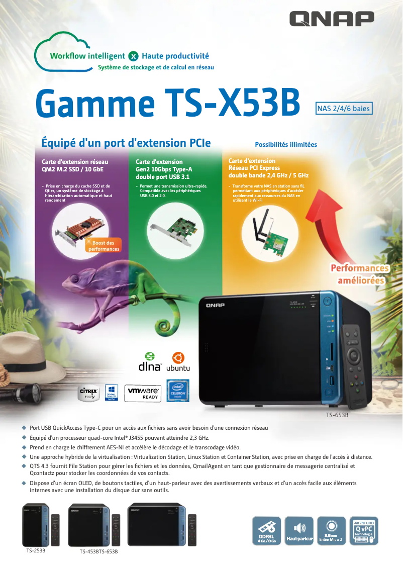 Page 1 de la notice Fiche technique QNAP TS-653B