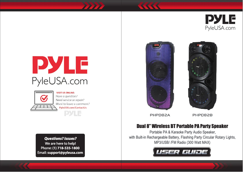 Page 1 de la notice Manuel utilisateur Pyle PHPD82B