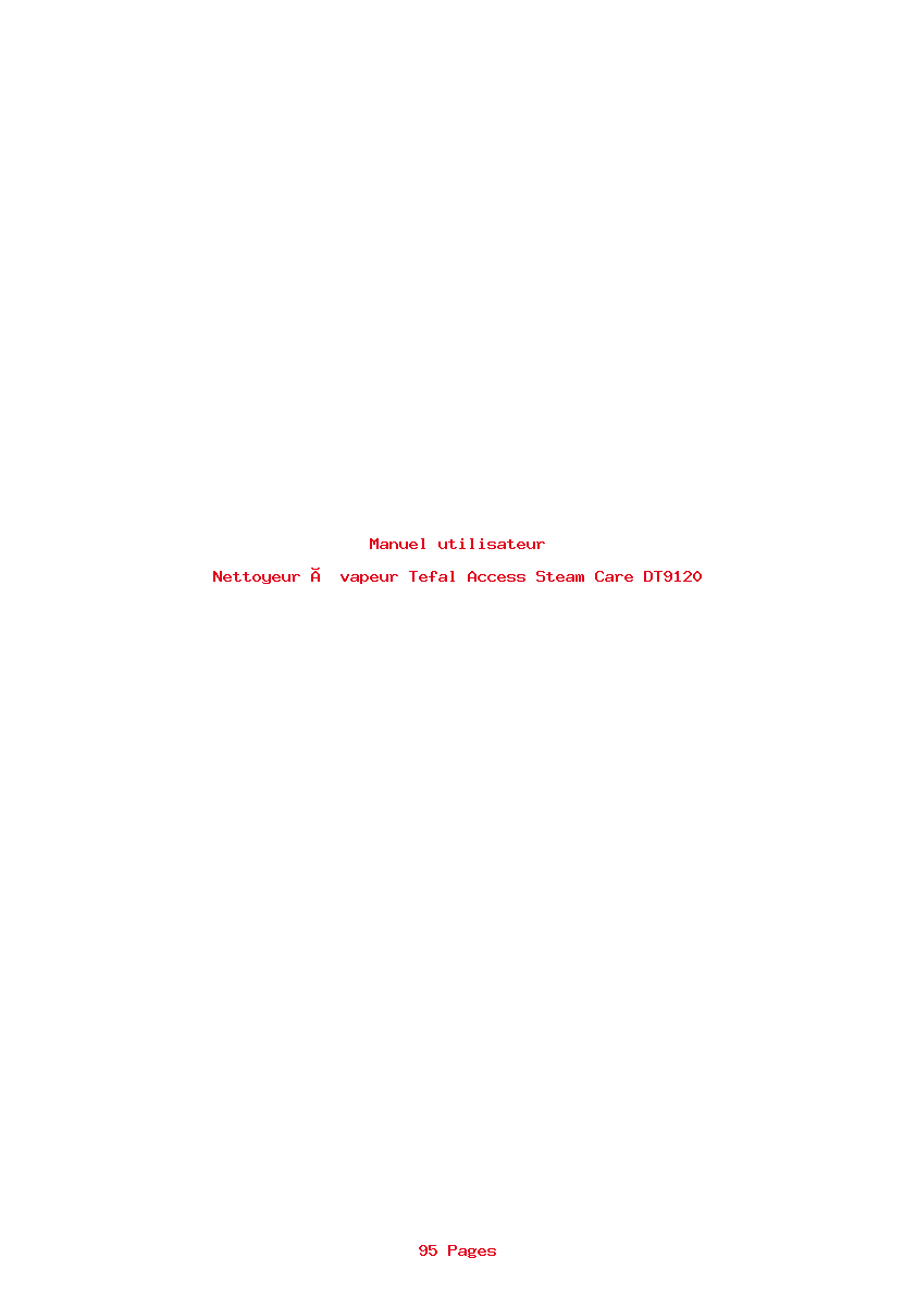 Image de la première page du manuel de l'appareil Access Steam Care DT9120