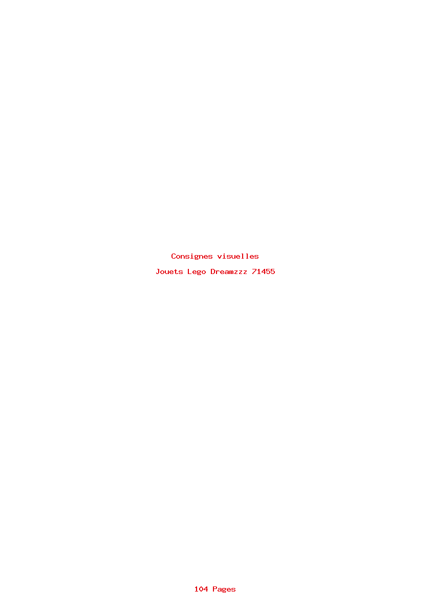 Page 1 de la notice Consignes visuelles Lego Dreamzzz 71455