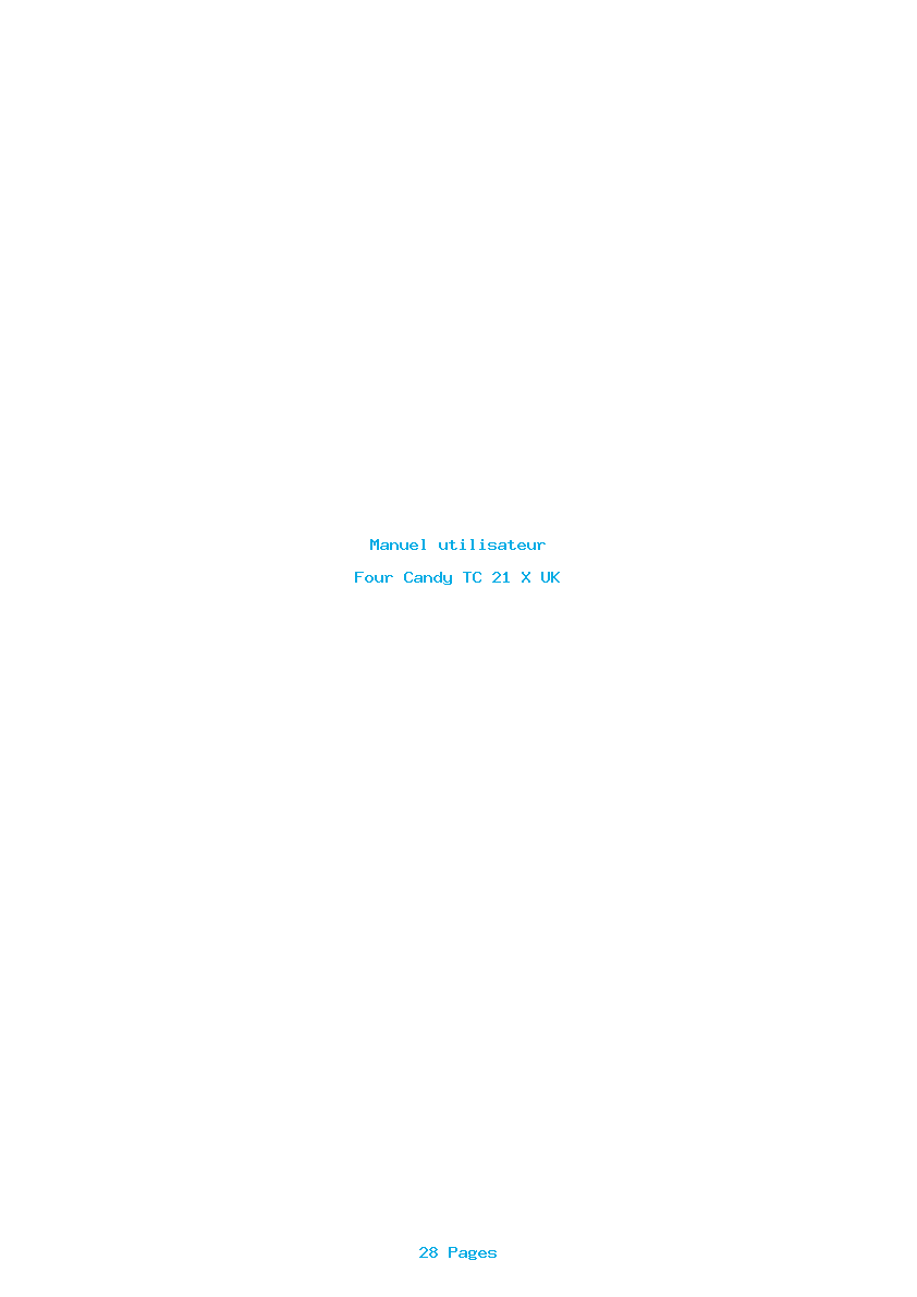 Page 1 de la notice Manuel utilisateur Candy TC 21 X UK