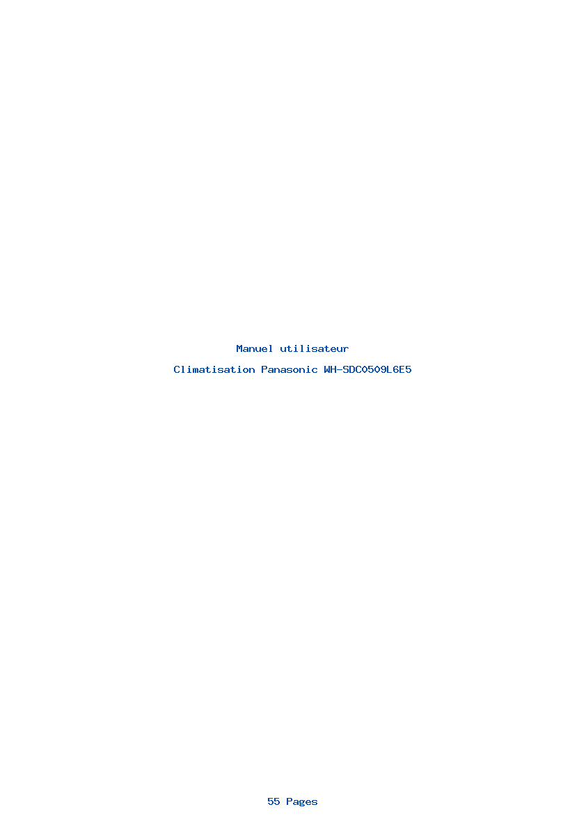 Page 1 de la notice Manuel utilisateur Panasonic WH-SDC0509L6E5