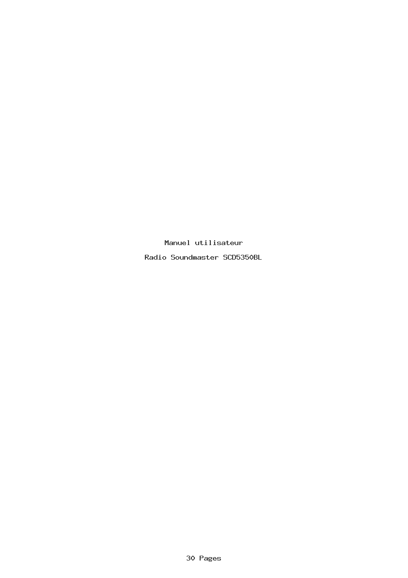 Page 1 de la notice Manuel utilisateur Soundmaster SCD5350BL