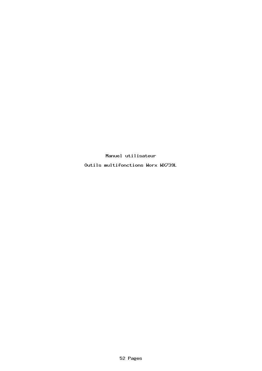 Page 1 de la notice Manuel utilisateur Worx WX739L