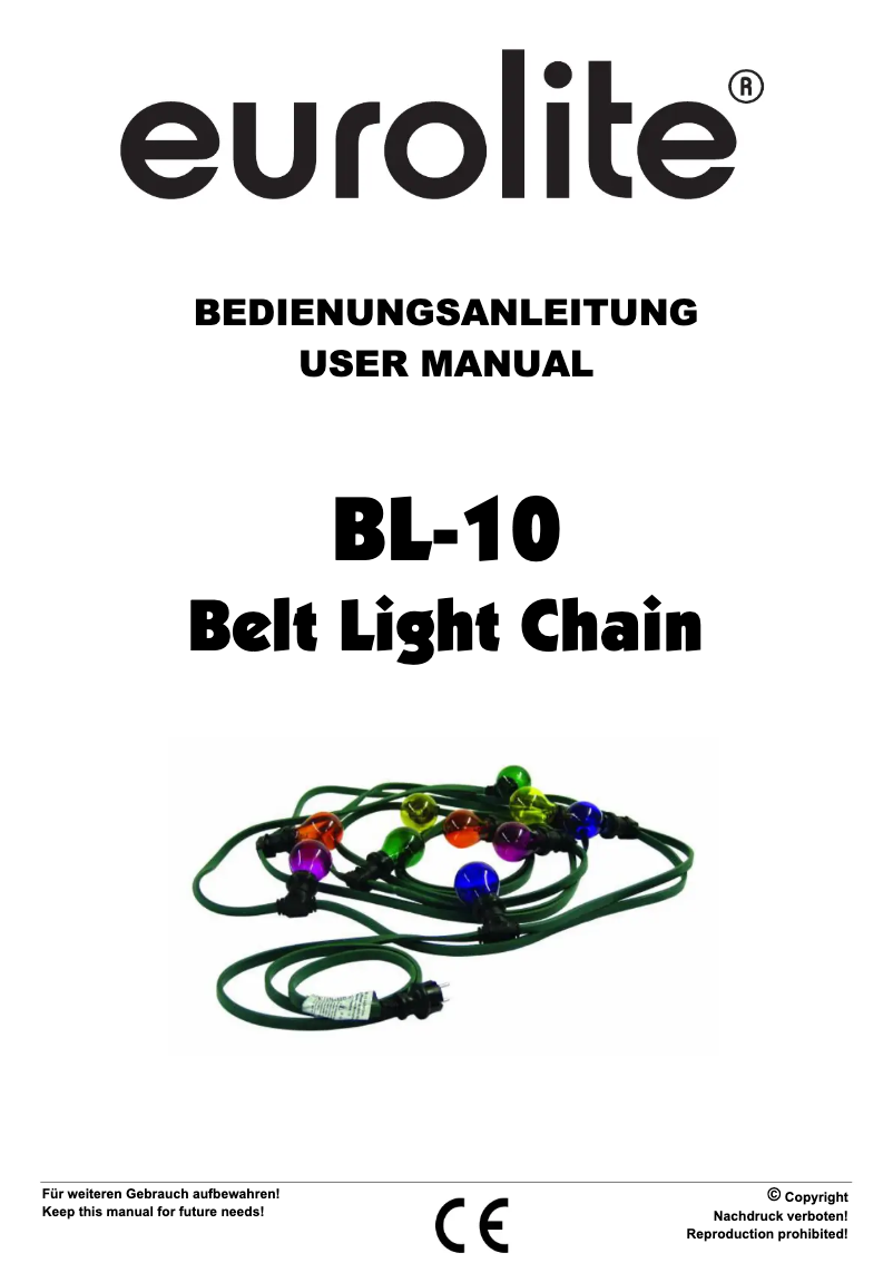 Page 1 de la notice Manuel utilisateur Eurolite BL-10