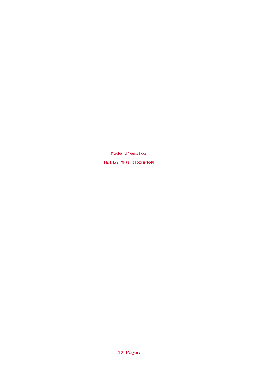Page 1 de la notice Mode d'emploi AEG DTX3840M
