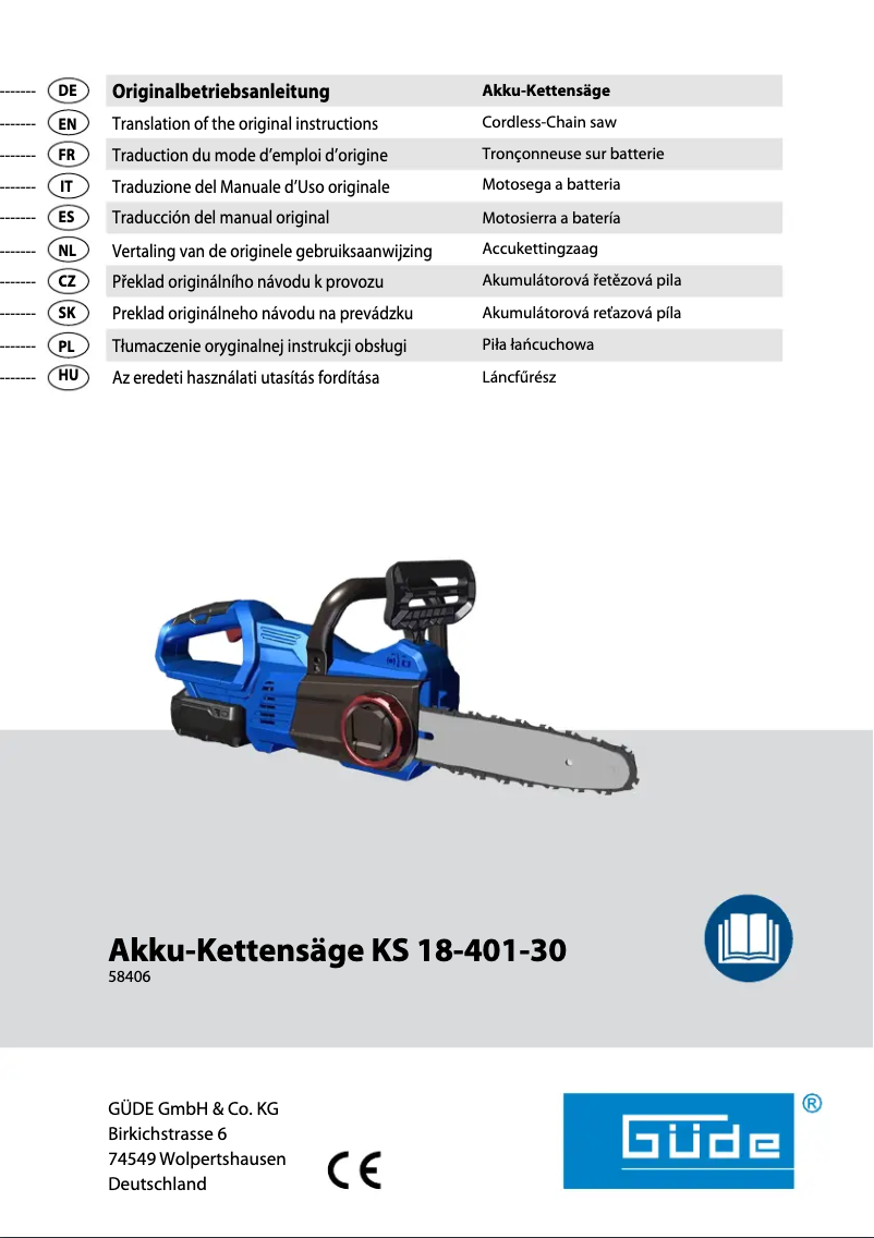 Page 1 de la notice Manuel utilisateur Güde KS 18-401-30