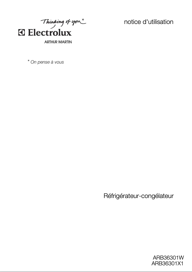 Página 1 del manual Manual de usuario Arthur Martin-Electrolux ARB36301W1