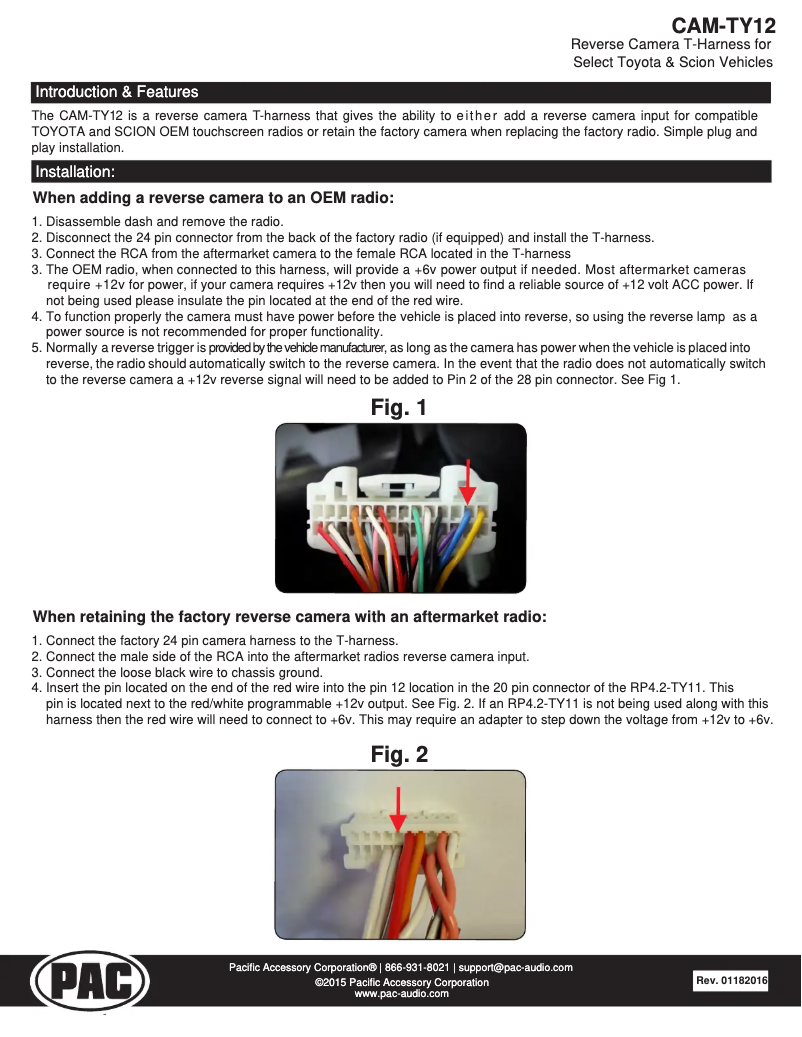 Page 1 de la notice Manuel utilisateur PAC CAM-TY12