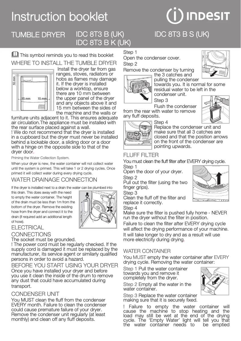 Page 1 de la notice Mode d'emploi Indesit IDC 8T3 B (UK)