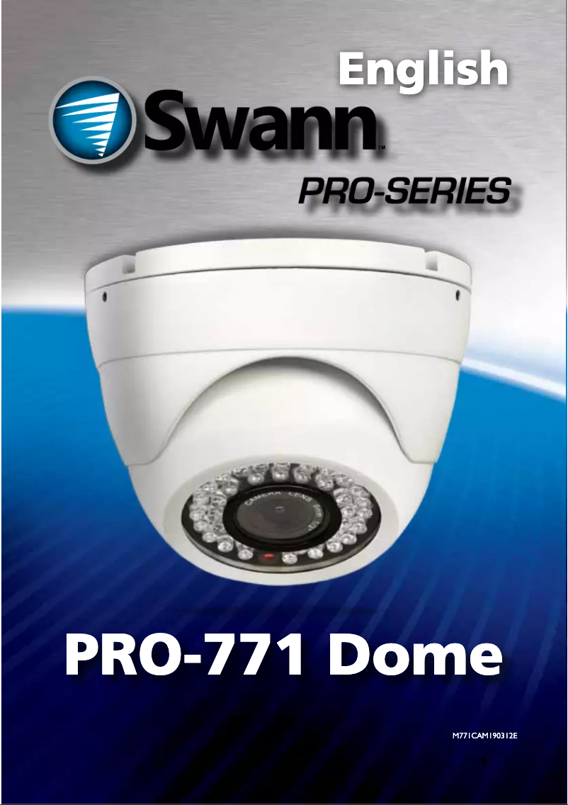 Page 1 de la notice Manuel utilisateur Swann PRO-771