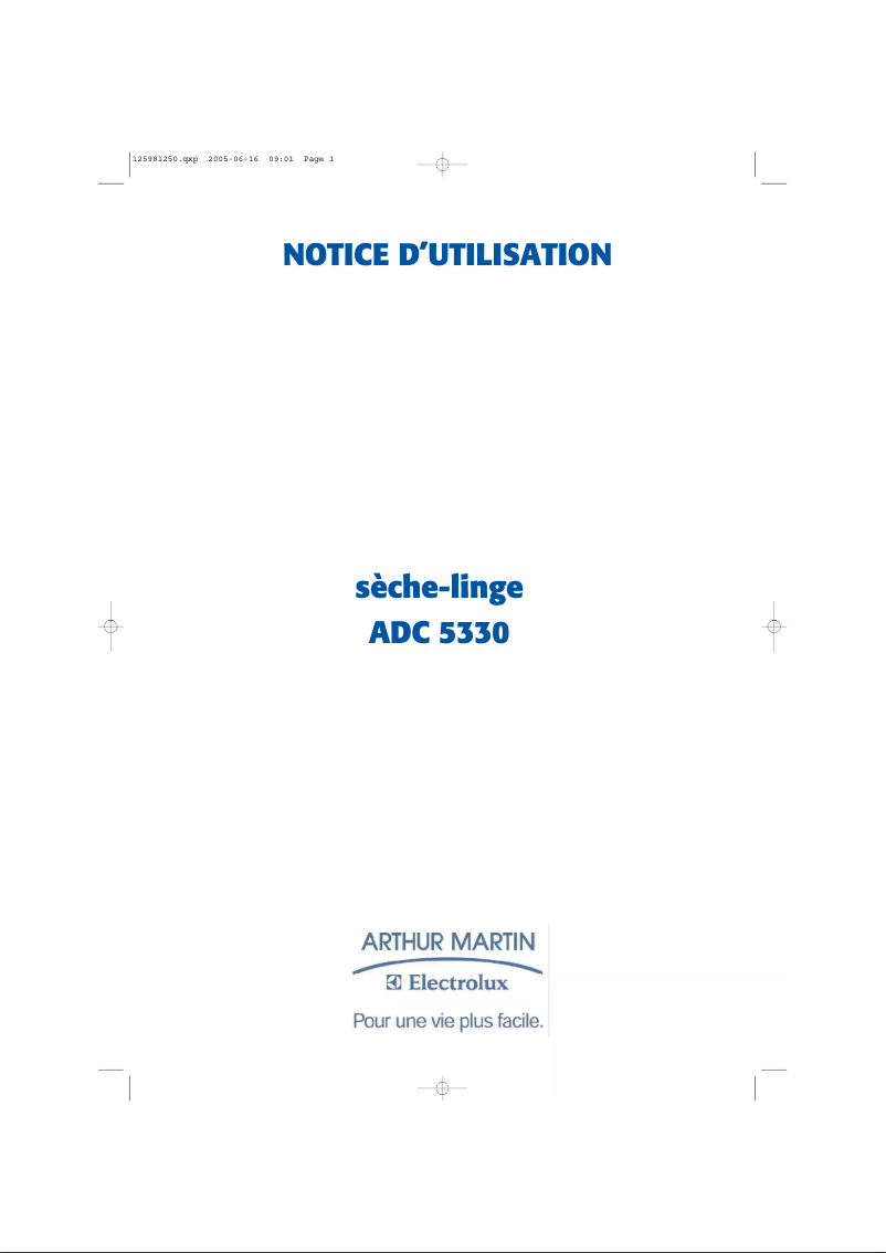 Página 1 del manual Manual de usuario Arthur Martin-Electrolux ADC 5330