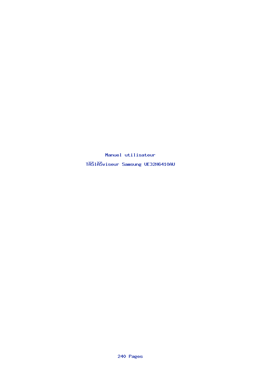 Image de la première page du manuel de l'appareil UE32H6410AU