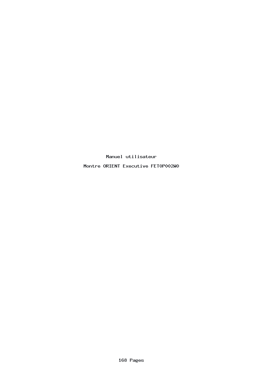 Page 1 de la notice Manuel utilisateur ORIENT Executive FET0P002W0