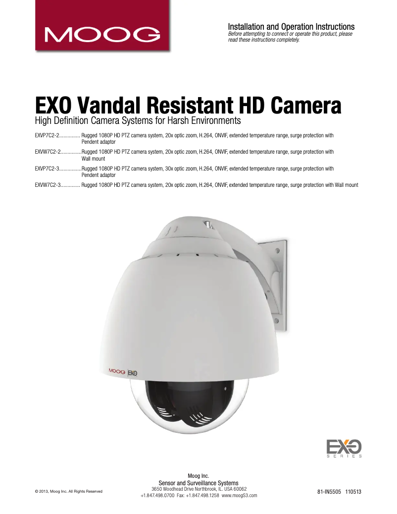 Page 1 de la notice Manuel utilisateur Moog EXVW7C2-2