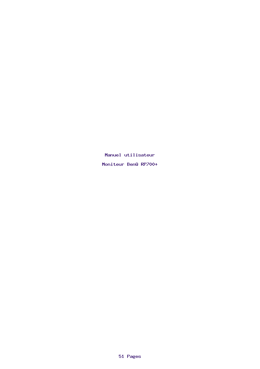 Image de la première page du manuel de l'appareil RP700+