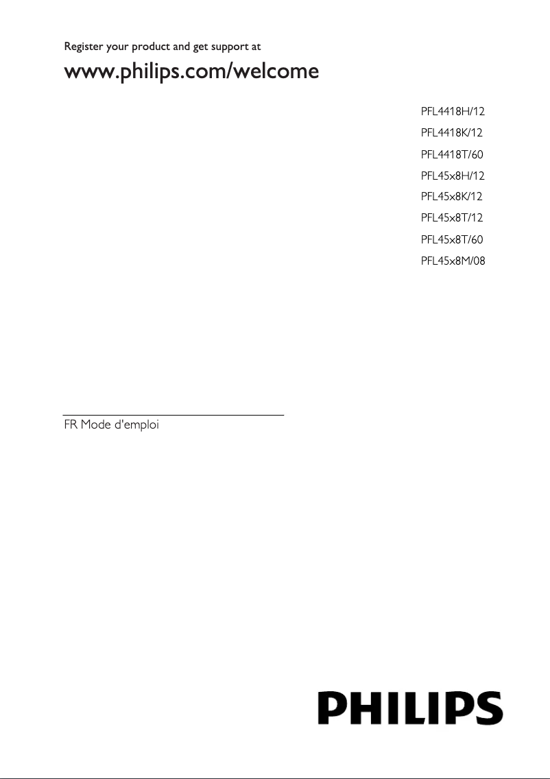 Image de la première page du manuel de l'appareil 46PFL4528T