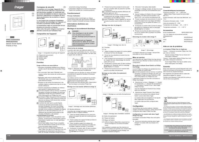 Página 1 del manual Instrucciones / montaje Hager WH25262605C
