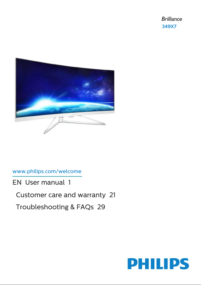 Página 1 del manual Manual de usuario Philips Brilliance 349X7FJEW