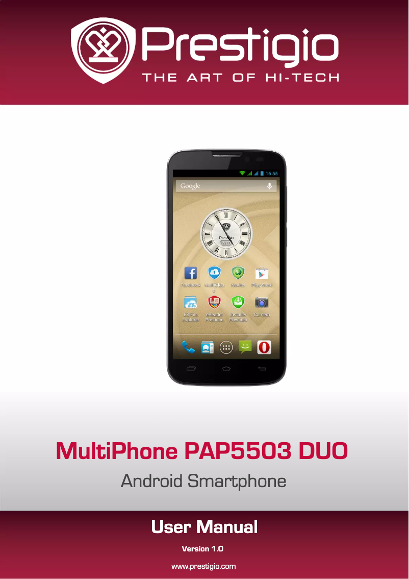 Página 1 del manual Manual de usuario Prestigio MultiPhone PAP5503 Duo