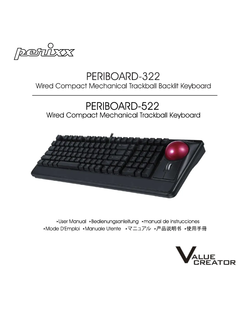 Page 1 de la notice Manuel utilisateur Perixx PERIBOARD-322