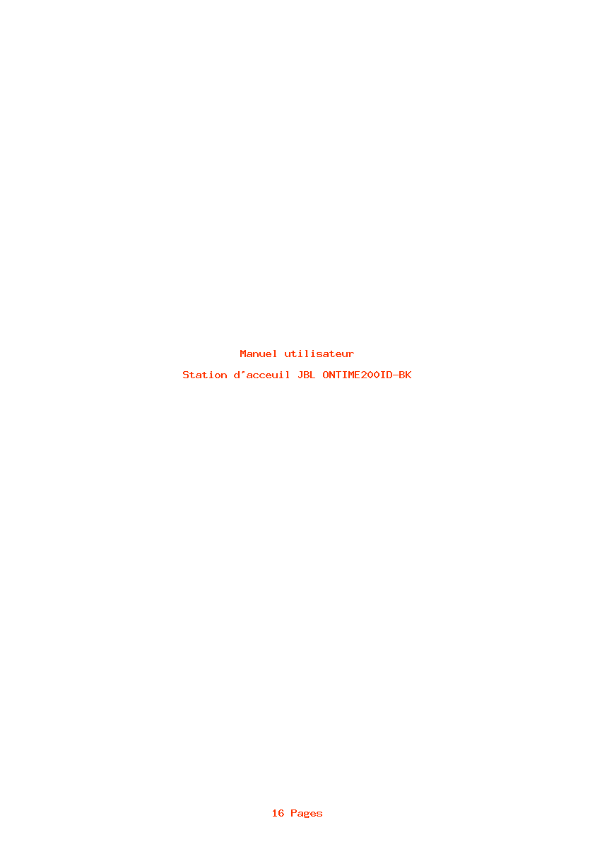 Page 1 de la notice Manuel utilisateur JBL ONTIME200ID-BK