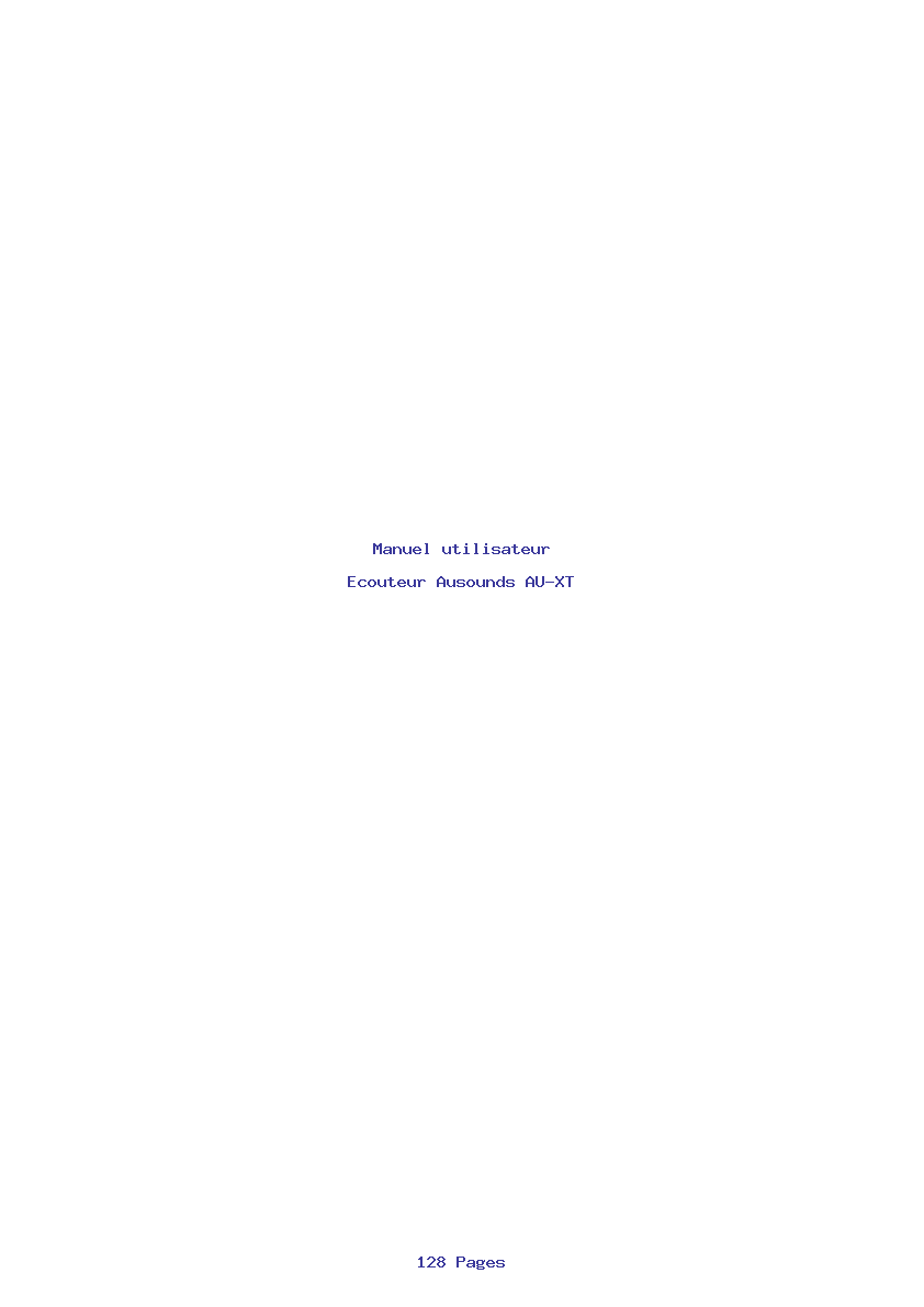 Page 1 de la notice Manuel utilisateur Ausounds AU-XT