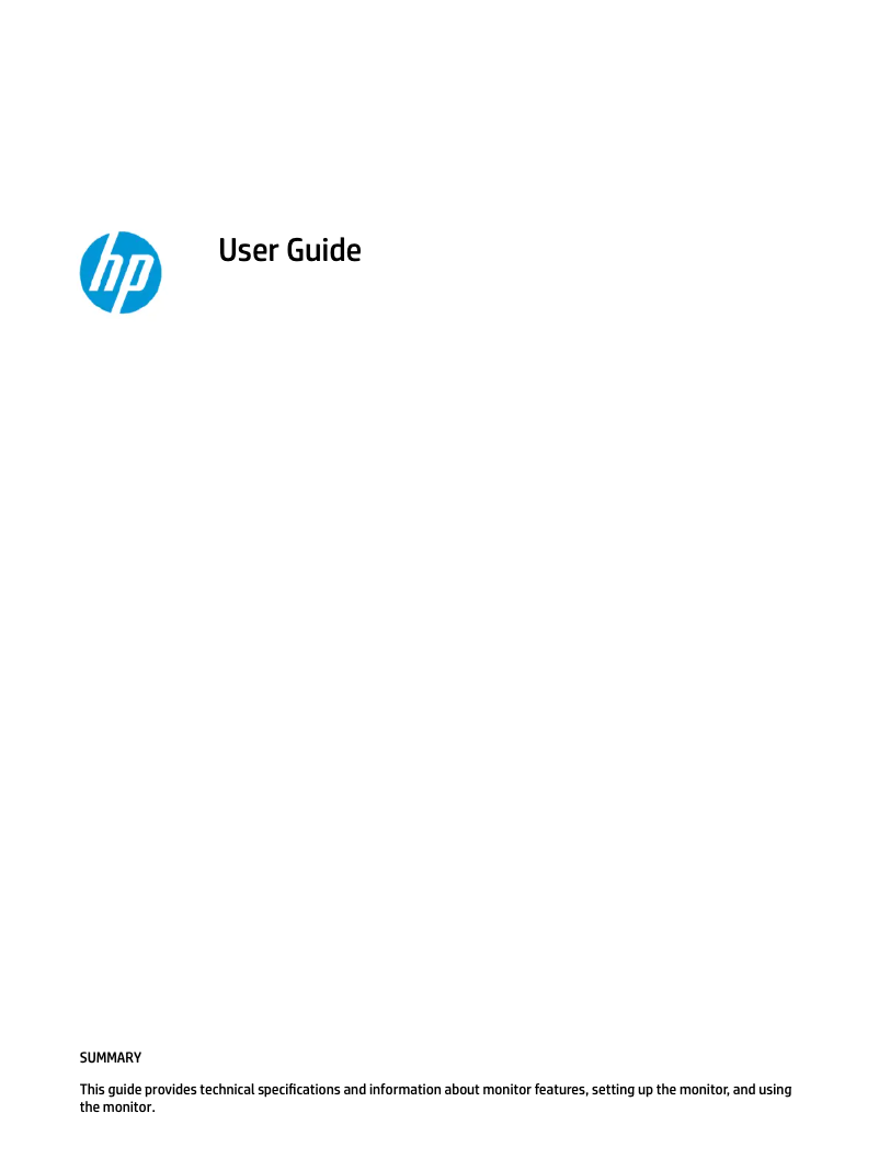 Page n°1 - Manuel utilisateur HP V24v G5