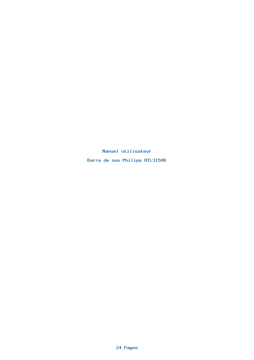 Page 1 de la notice Manuel utilisateur Philips HTL3150B