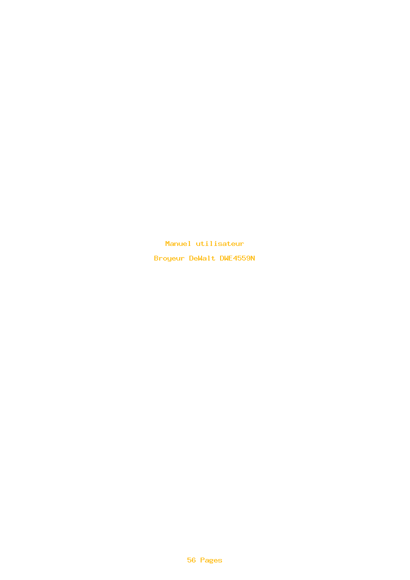 Page 1 de la notice Manuel utilisateur DeWalt DWE4559N