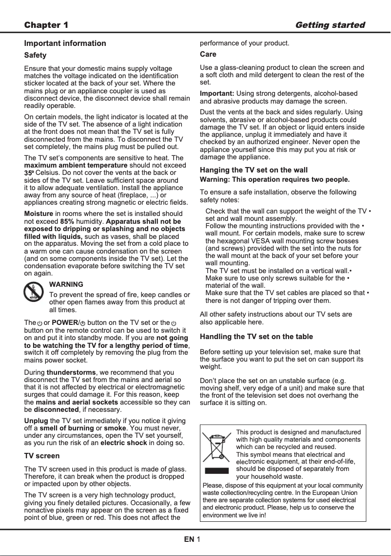 Page 1 de la notice Manuel utilisateur Thomson 19HS5246