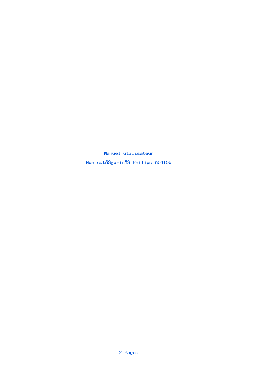 Page 1 de la notice Manuel utilisateur Philips AC4155