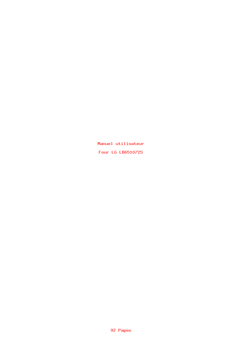 Page 1 de la notice Manuel utilisateur LG LB651072S