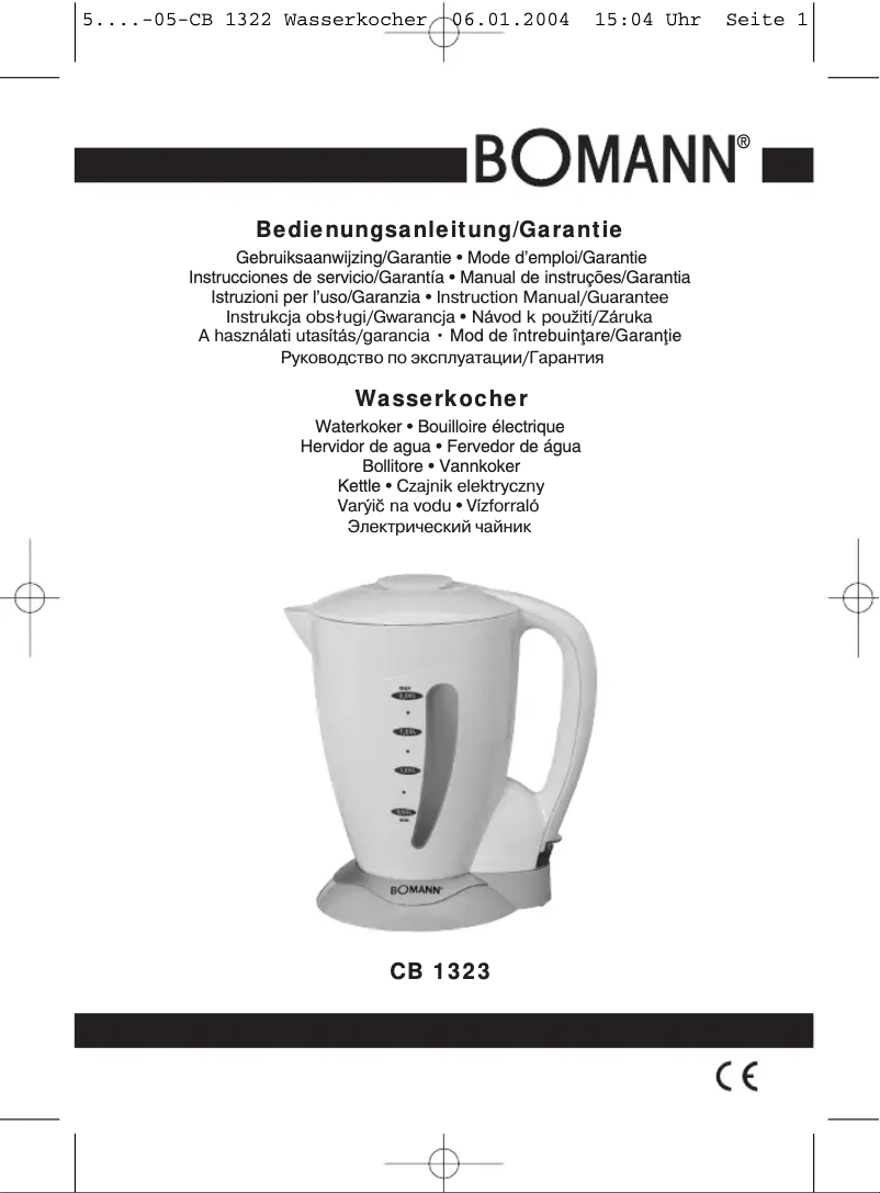 Page 1 de la notice Manuel utilisateur Bomann CB 1323