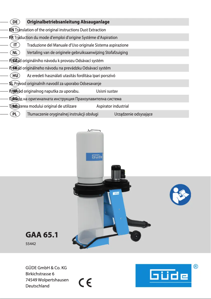 Page 1 de la notice Manuel utilisateur Güde GAA 65.1