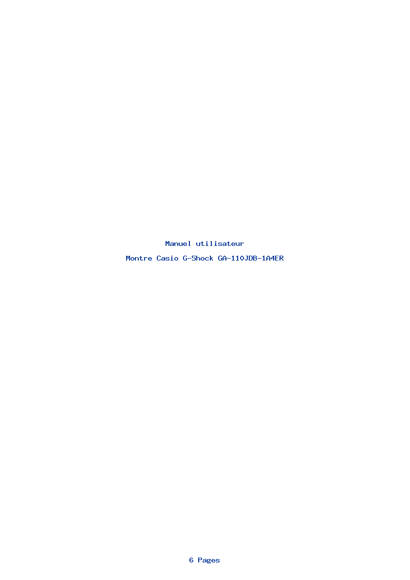 Page 1 de la notice Manuel utilisateur Casio G-Shock GA-110JDB-1A4ER