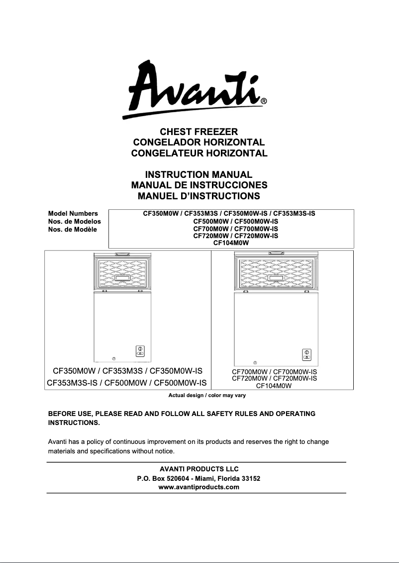 Page 1 de la notice Manuel utilisateur Magic Cool MCCF7WI