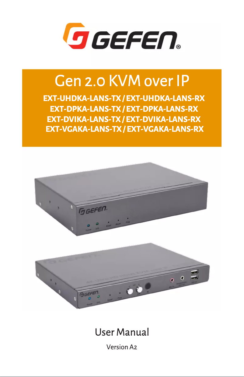 Page 1 of the manual User Manual Gefen EXT-UHDKA-LANS-RX