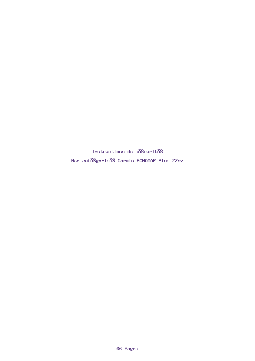 Image de la première page du manuel de l'appareil ECHOMAP Plus 77cv