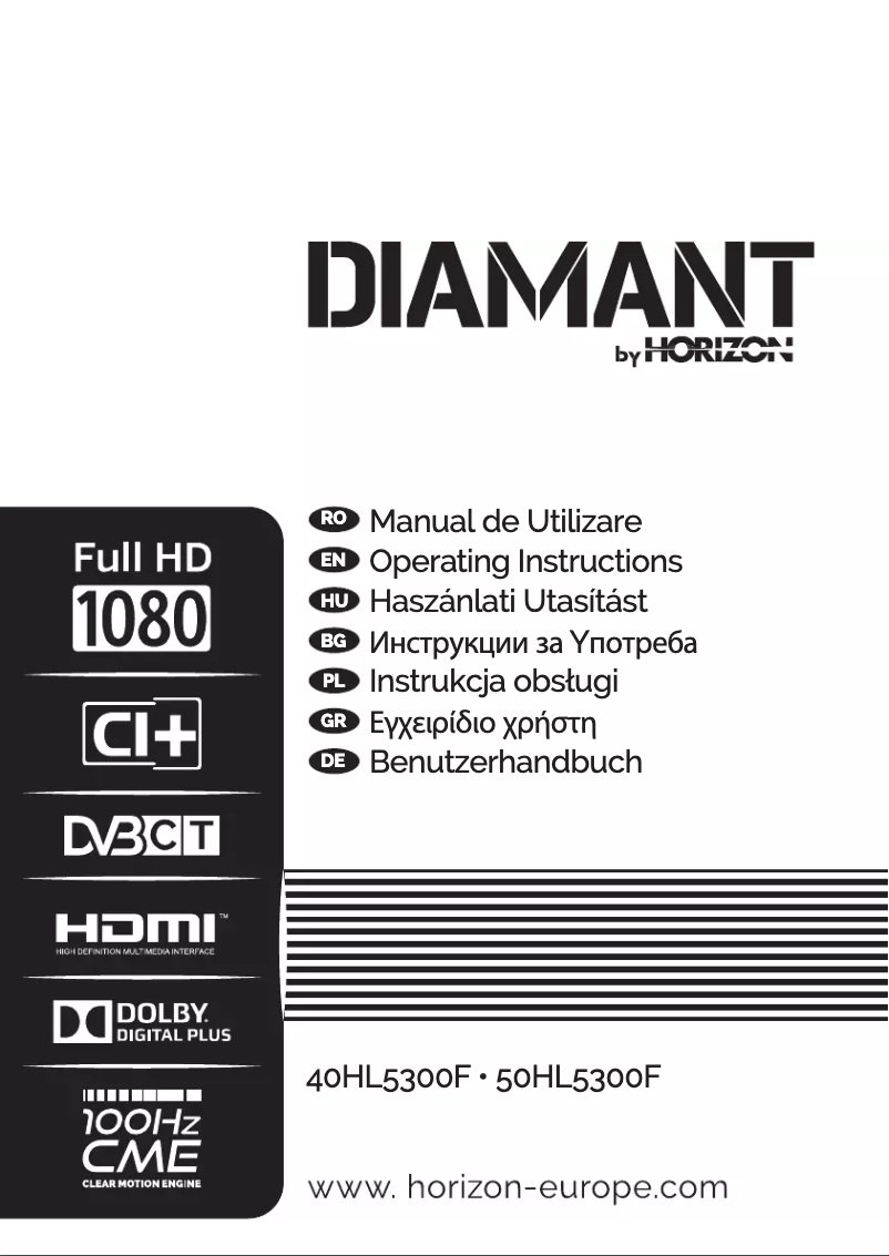 Page 1 de la notice Manuel utilisateur Horizon Diamant 40HL5300F
