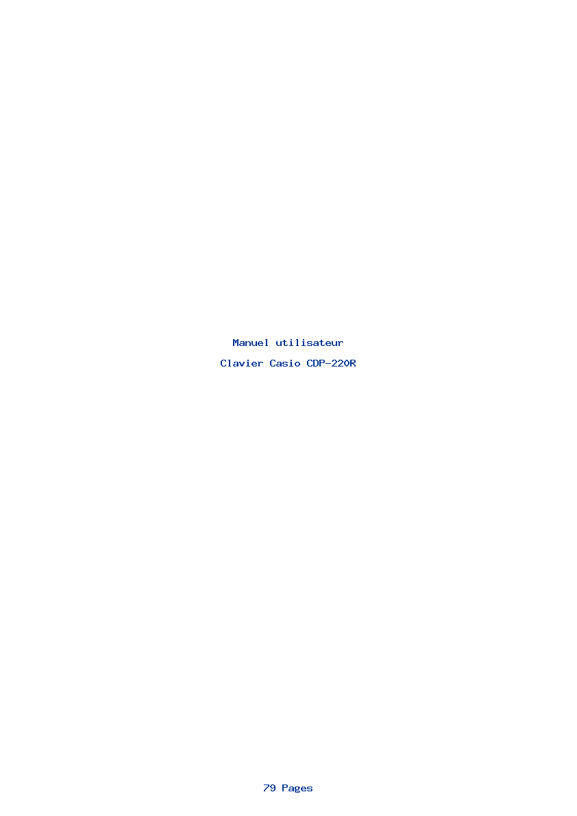 Page 1 de la notice Manuel utilisateur Casio CDP-220R