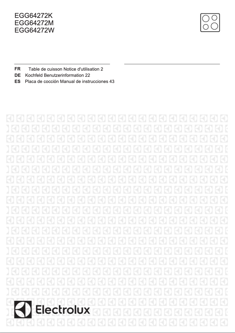 Page 1 de la notice Manuel utilisateur Electrolux EGG64272K