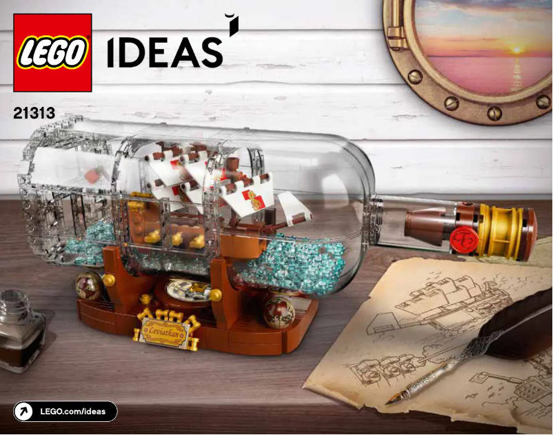 Page 1 de la notice Manuel utilisateur Lego Ship in a Bottle 21313
