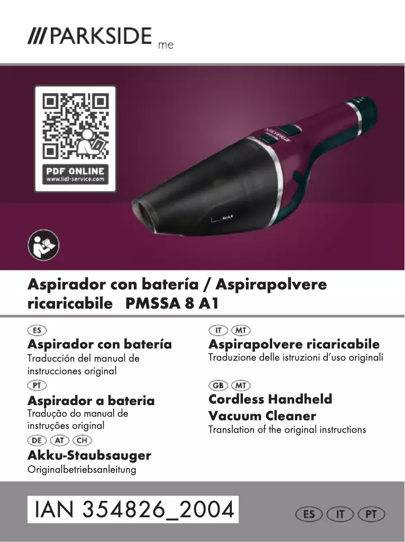 Page 1 de la notice Manuel utilisateur Parkside PMSSA 8 A1